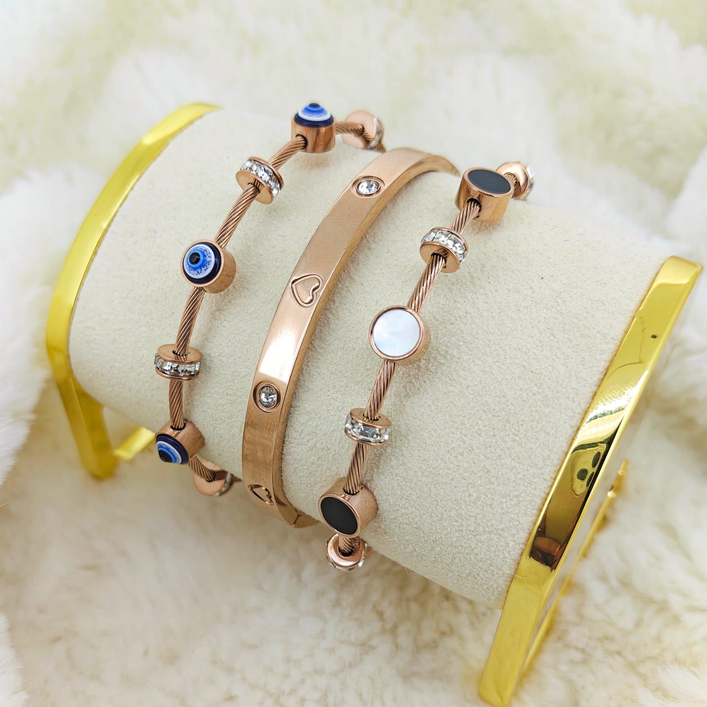 Golden Serenity Bangle Stack | Anti-tarnish | Demi-Fine