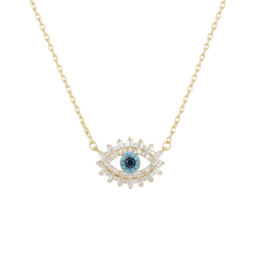 Celestial Evil Eye Necklace, golden