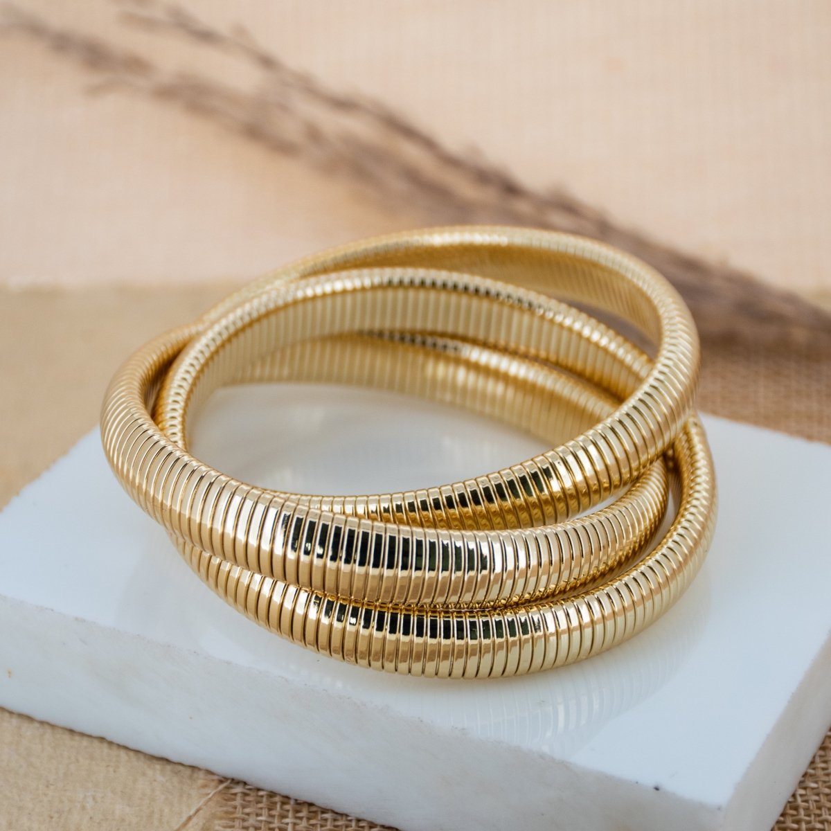 Chunky Layered Twisted Bangle - Upakarnaproduct_type