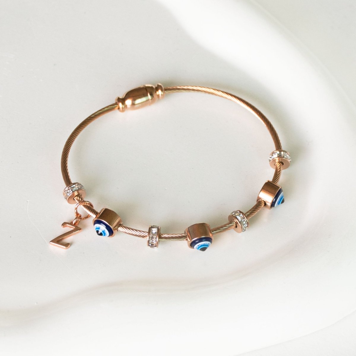 Classic Evil Eye With Personalized Initial - Upakarnaproduct_type