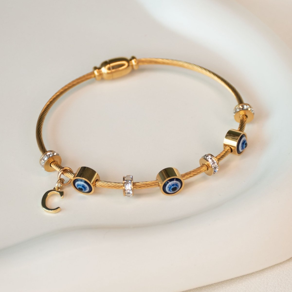 Classic Evil Eye With Personalized Initial - Upakarnaproduct_type