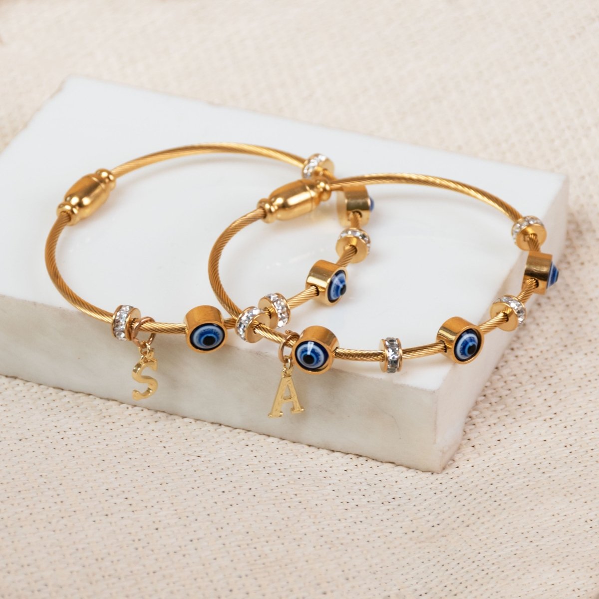 Classic Evil Eye With Personalized Initial - Upakarnaproduct_type