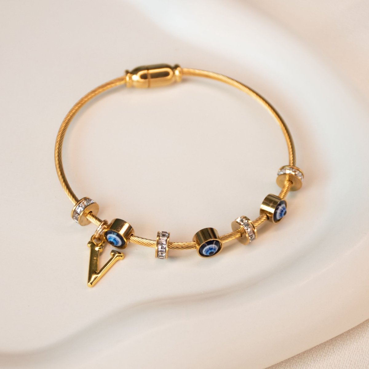 Classic Evil Eye With Personalized Initial - Upakarnaproduct_type