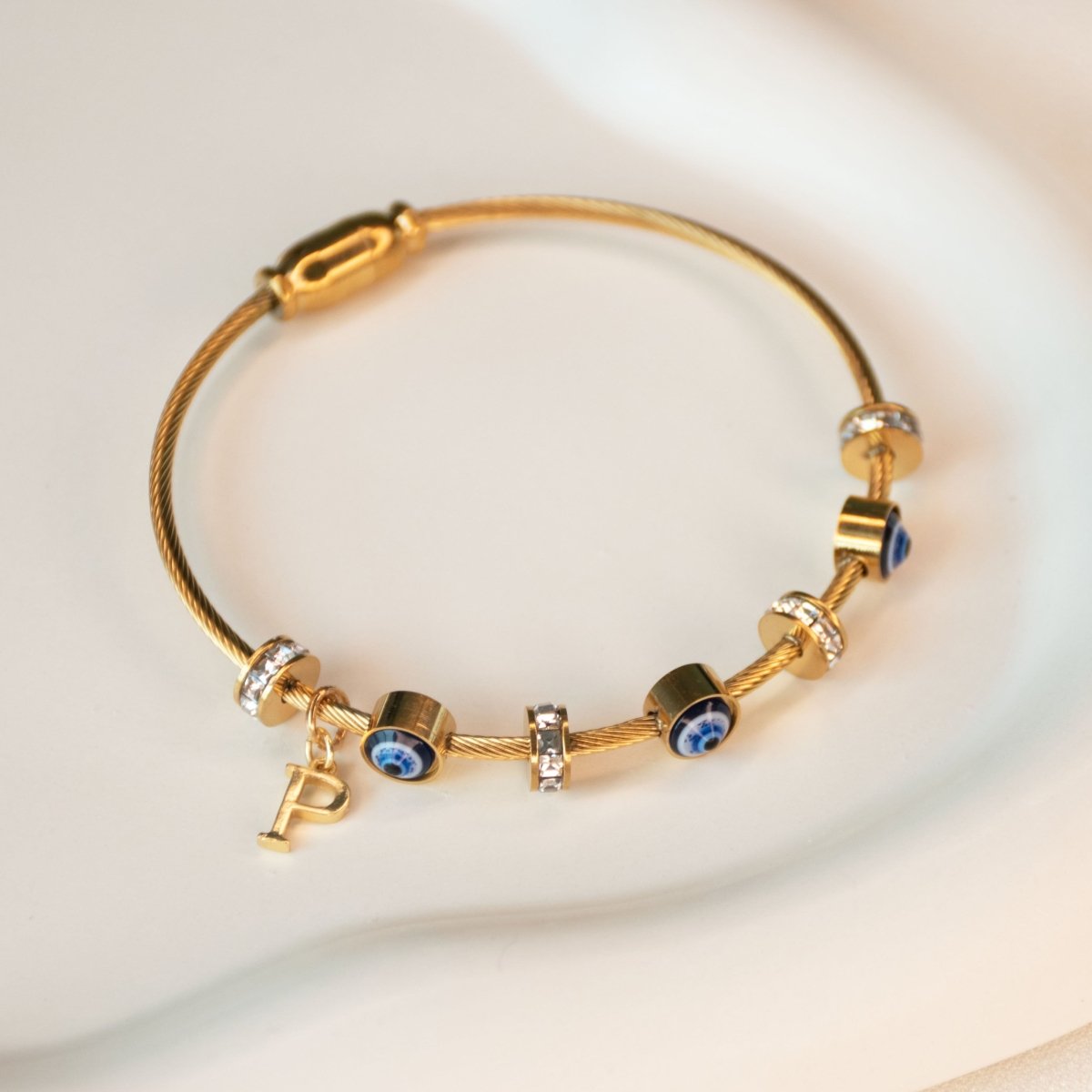 Classic Evil Eye With Personalized Initial - Upakarnaproduct_type
