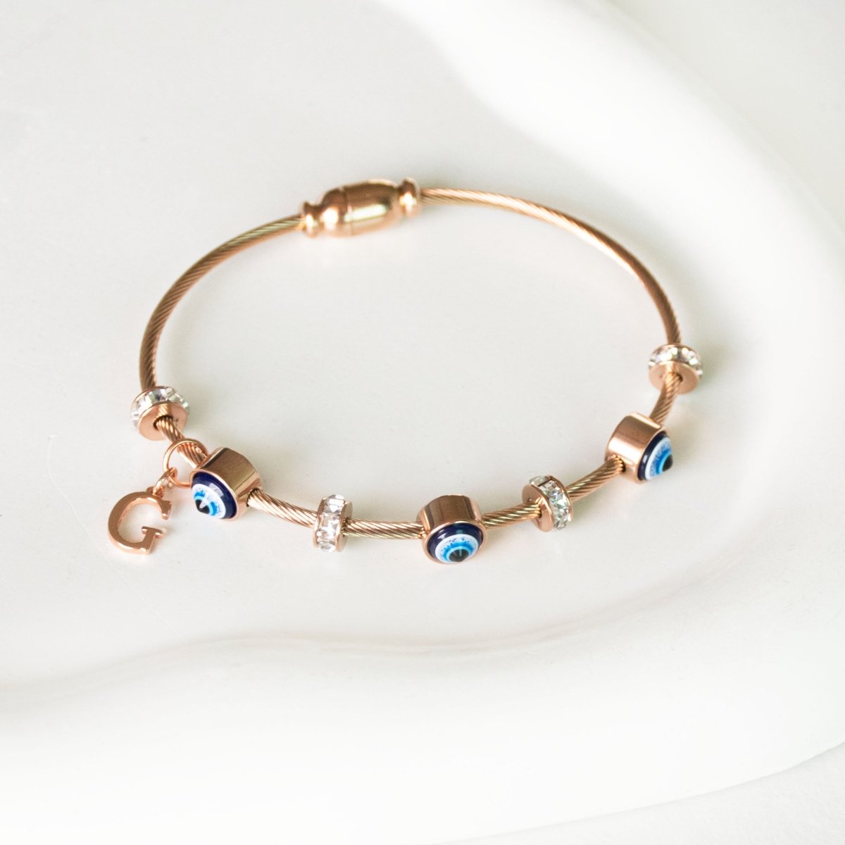 Classic Evil Eye With Personalized Initial - Upakarnaproduct_type