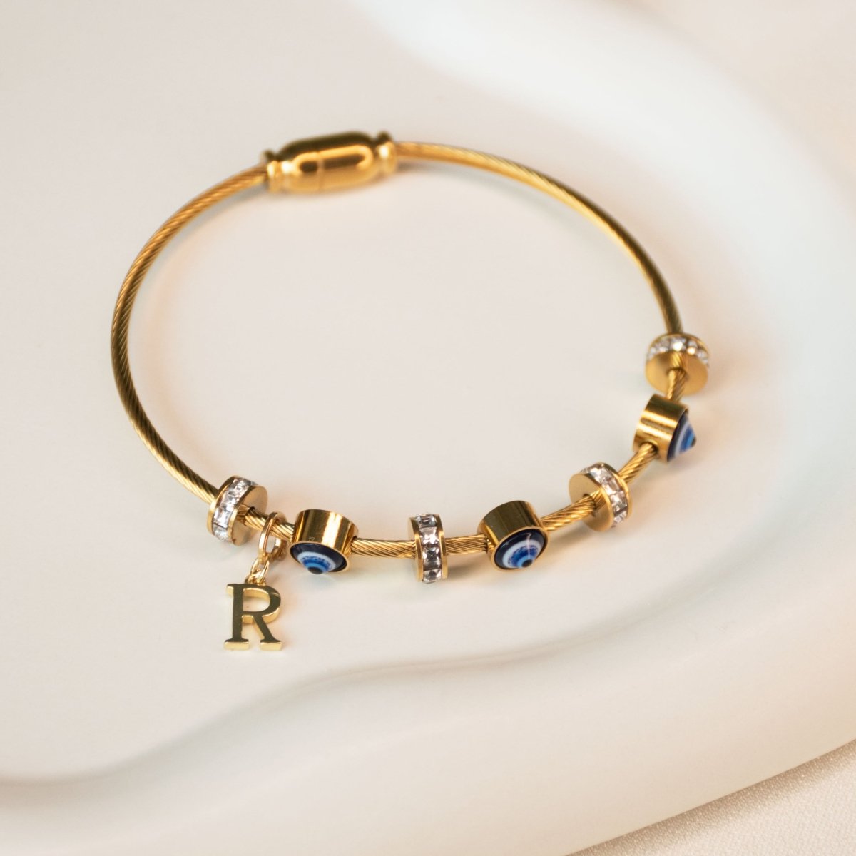 Classic Evil Eye With Personalized Initial - Upakarnaproduct_type