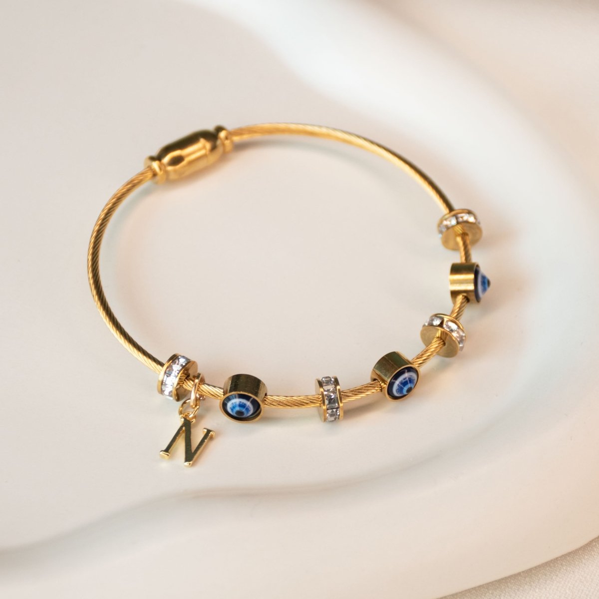 Classic Evil Eye With Personalized Initial - Upakarnaproduct_type