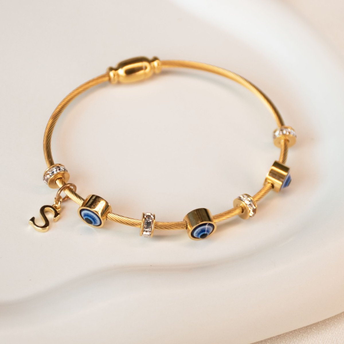 Classic Evil Eye With Personalized Initial - Upakarnaproduct_type
