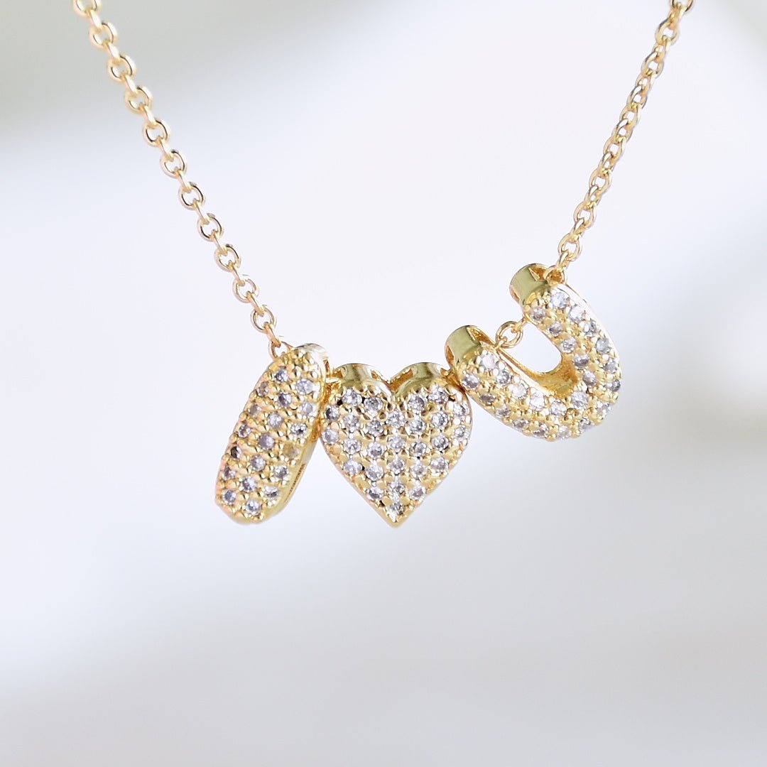 Couple Initial Necklace | Personalised Love Pendant with Heart Charm - Upakarnaproduct_type