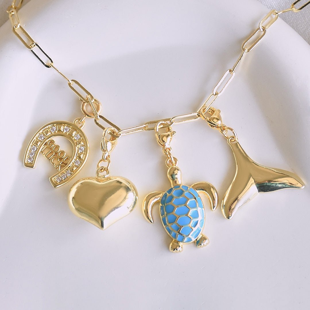 Custom Link Chain Bracelet / Necklace | Build Your Own Charm Story - Upakarnaproduct_type