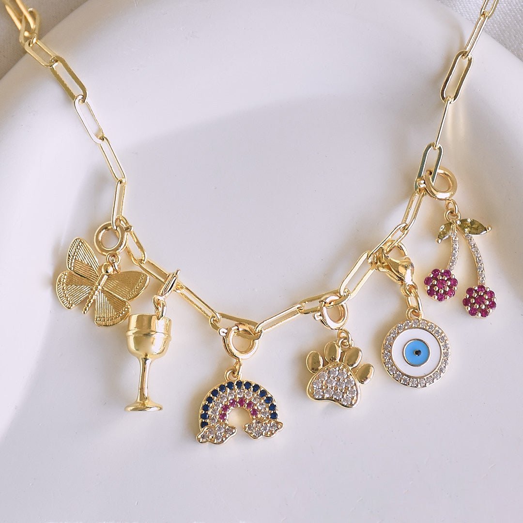Custom Link Chain Bracelet / Necklace | Build Your Own Charm Story - Upakarnaproduct_type