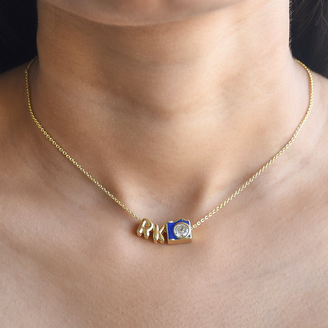 Cute Name Charms Necklace | Custom Letter & Symbol Chain - Upakarnaproduct_type