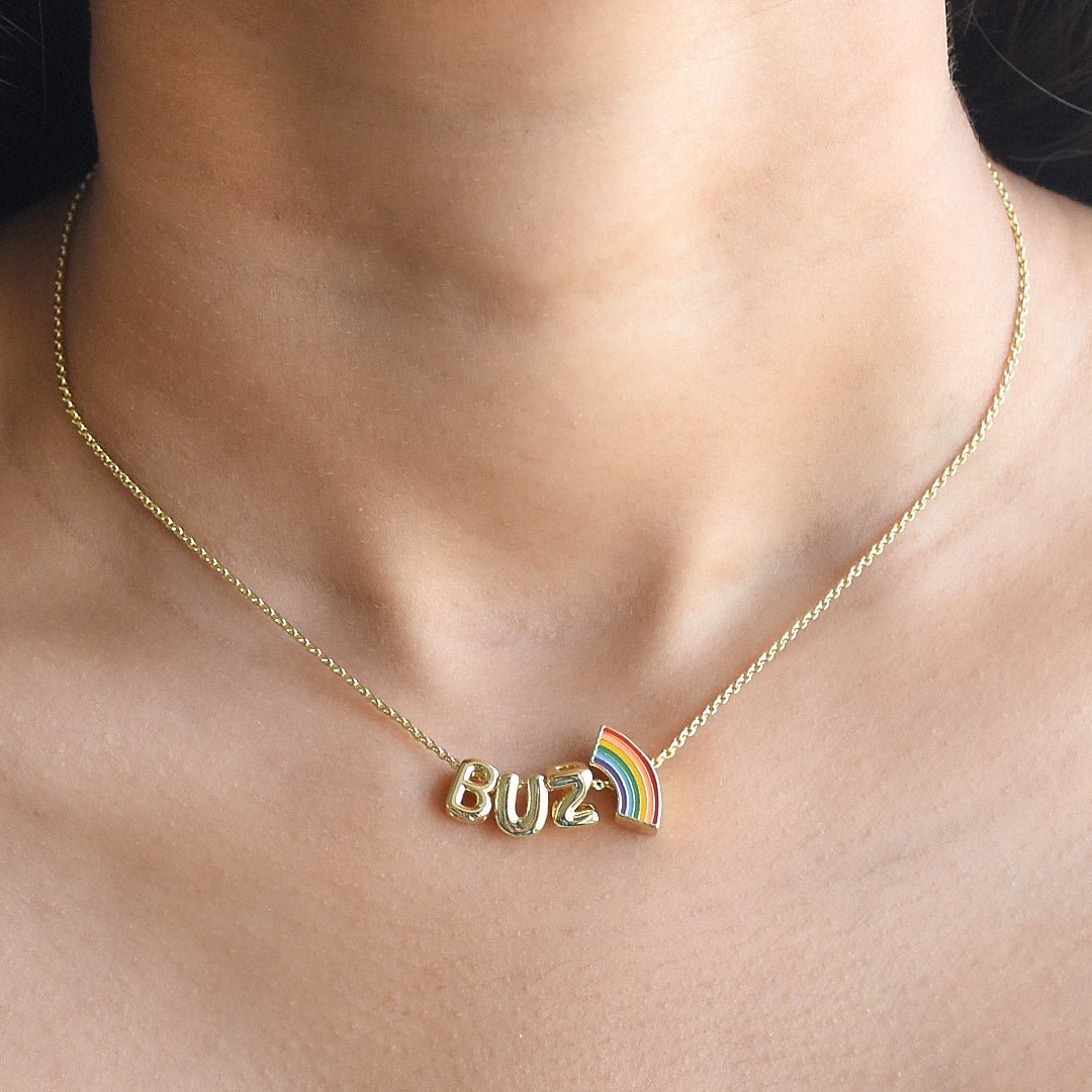 Cute Name Charms Necklace | Custom Letter & Symbol Chain - Upakarnaproduct_type