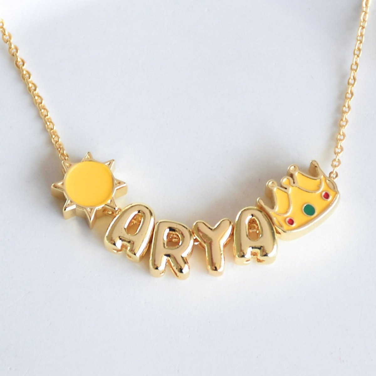 Cute Name Charms Necklace | Custom Letter & Symbol Chain - Upakarnaproduct_type
