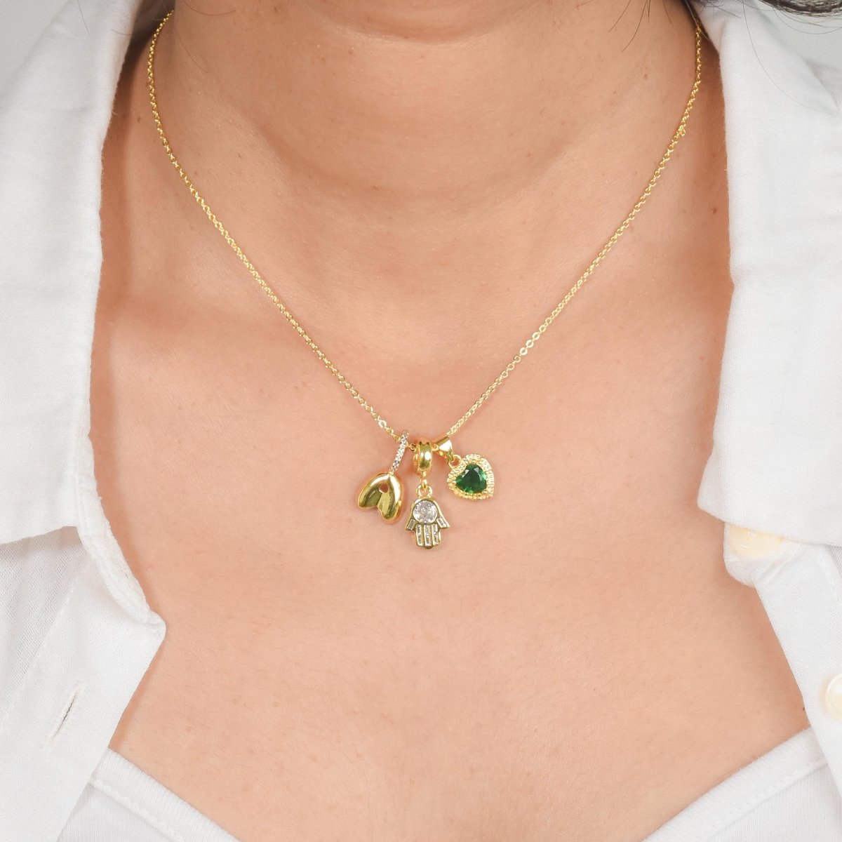 Dainty Alphabet Charm Necklace | Personalised Dangling Initial Pendant - Upakarnaproduct_type