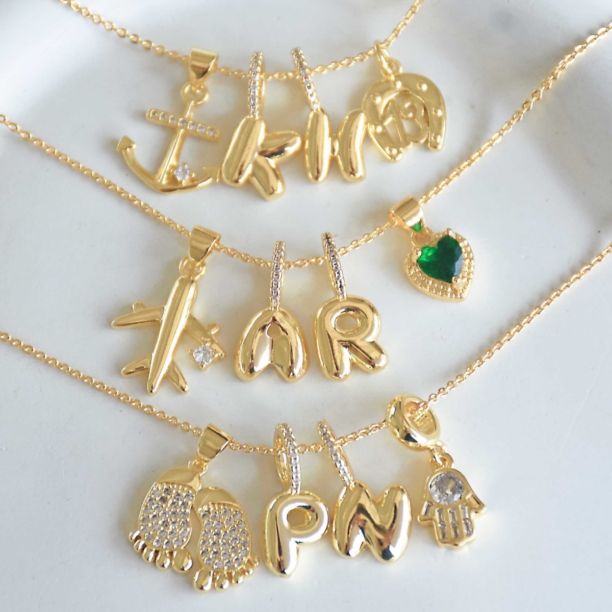 Dainty Alphabet Charm Necklace | Personalised Dangling Initial Pendant - Upakarnaproduct_type