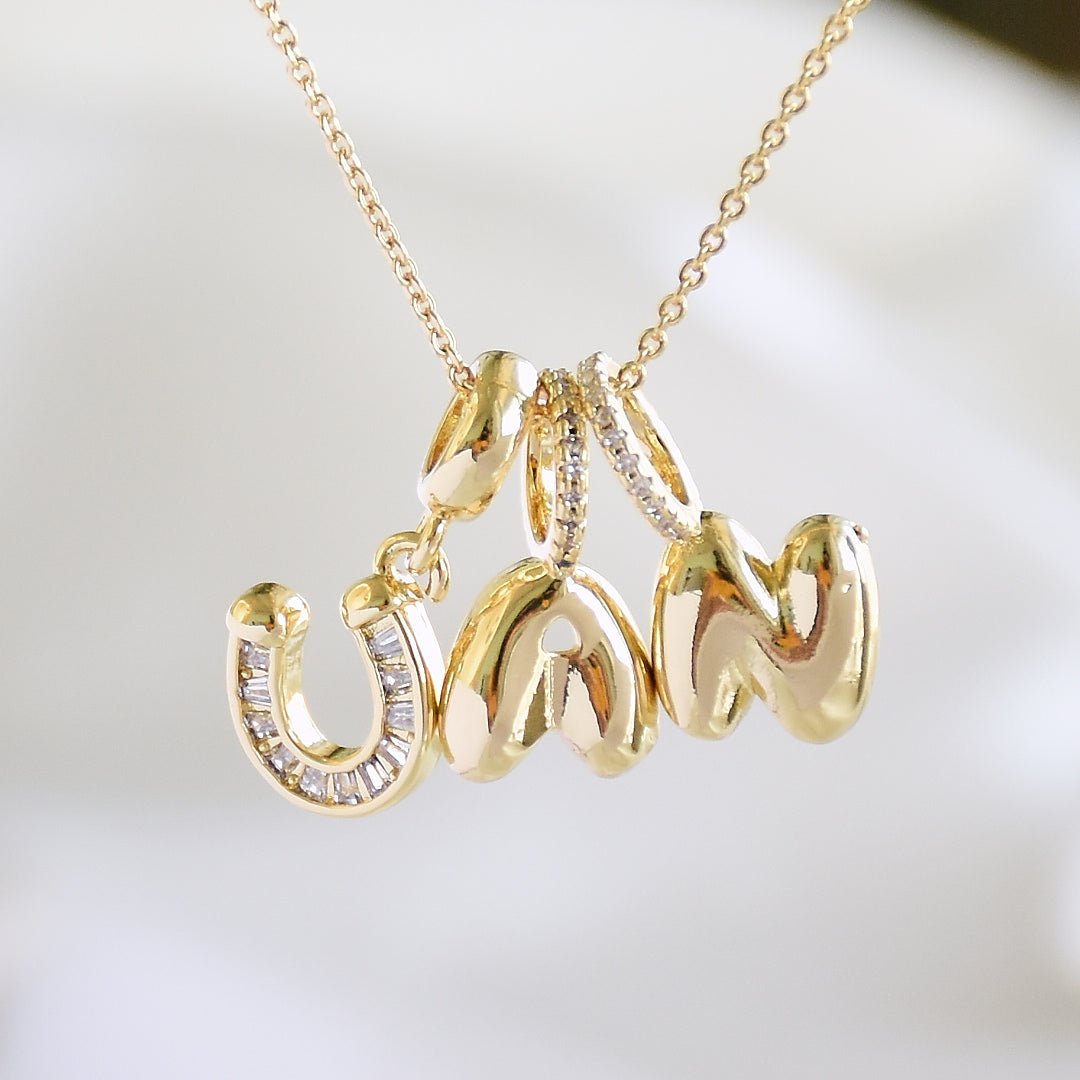 Dainty Alphabet Charm Necklace | Personalised Dangling Initial Pendant - Upakarnaproduct_type