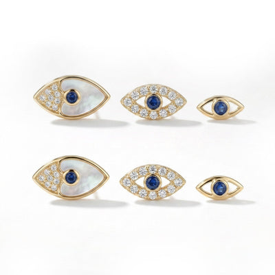 Dainty Evil Eye Stud Earring Stack
