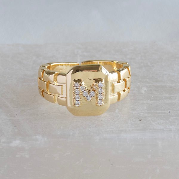 Diamond Initial Studded Ring - Upakarnaproduct_type