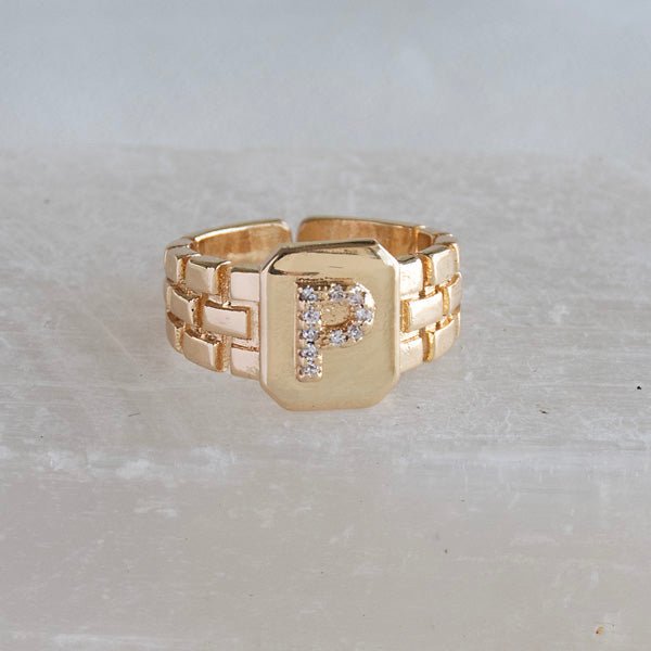 Diamond Initial Studded Ring - Upakarnaproduct_type