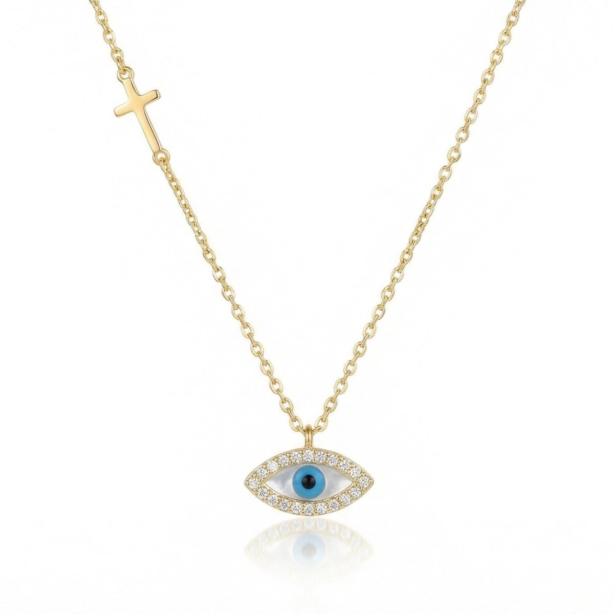 Divine Evil Eye & Cross Necklace - Upakarnaproduct_type
