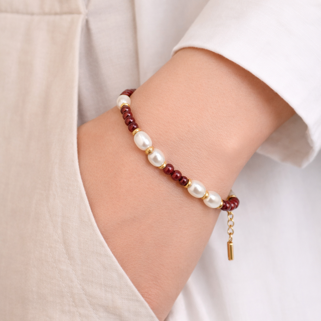 Crimson Pearl Bracelet