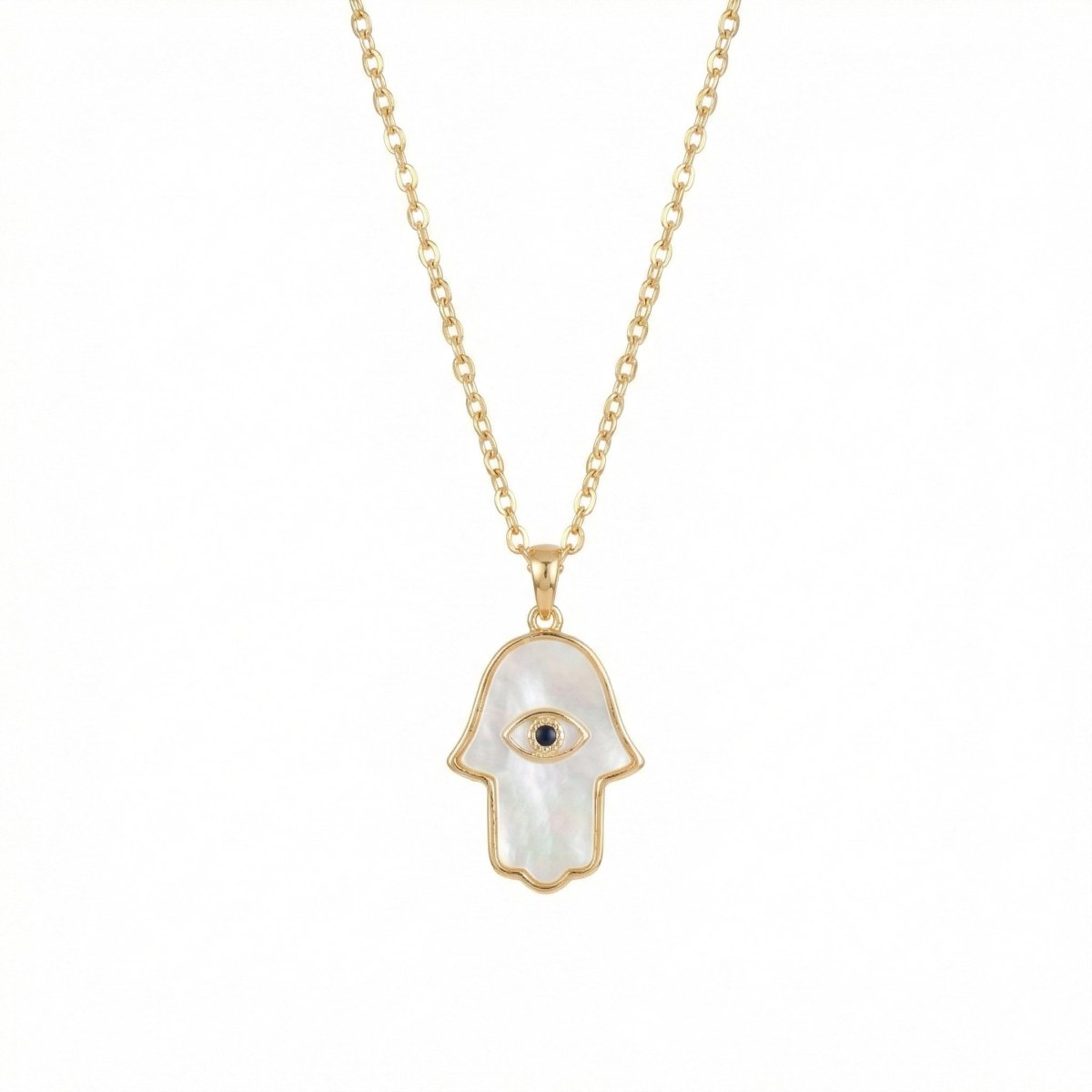 Enamel Hamsa Pendant Necklace - Upakarnaproduct_type
