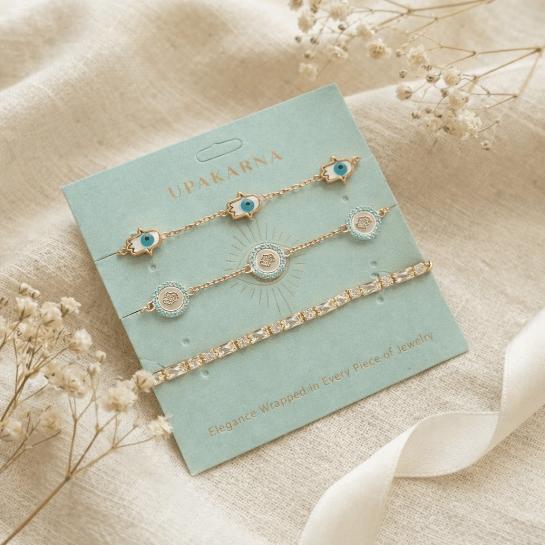Evil Eye Charm Bracelet Stack - Upakarnaproduct_type