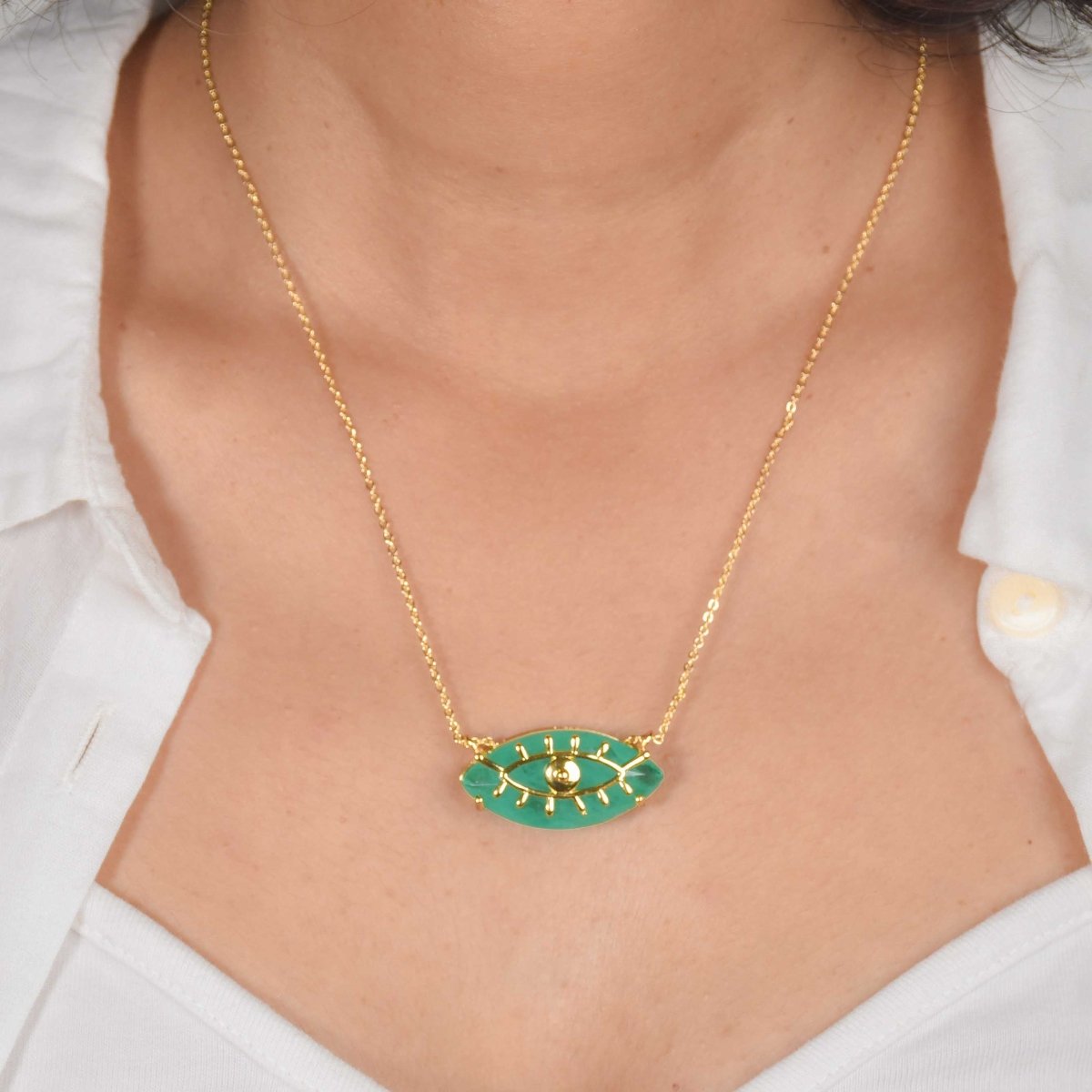 Evil Eye Crystal Necklace - Upakarnaproduct_type