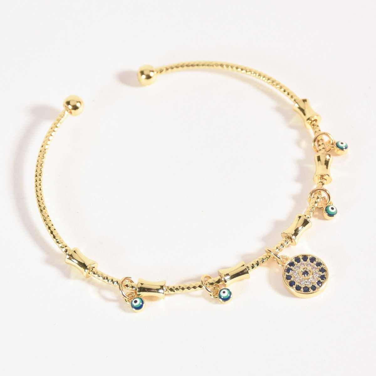 Evil Eye Cuff Charm Bangle - Upakarnaproduct_type