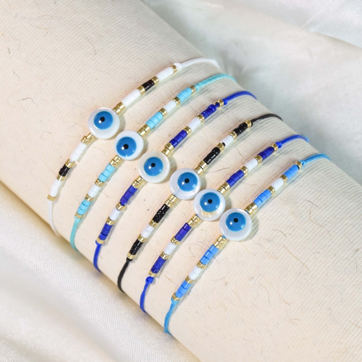 Evil Eye Rakhi Bracelets Set of 6 - Upakarnaproduct_type