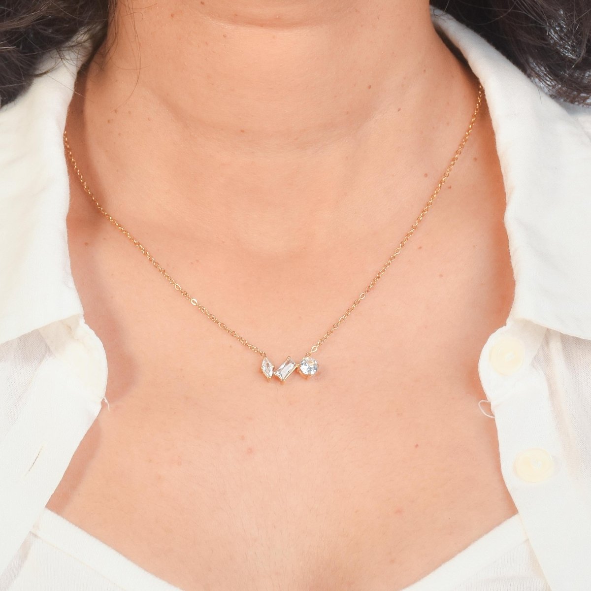 Geometric Sparkle Necklace - Upakarnaproduct_type