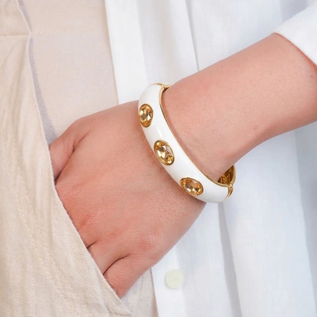 Gilded Crystal Loop Bangle - Upakarnaproduct_type