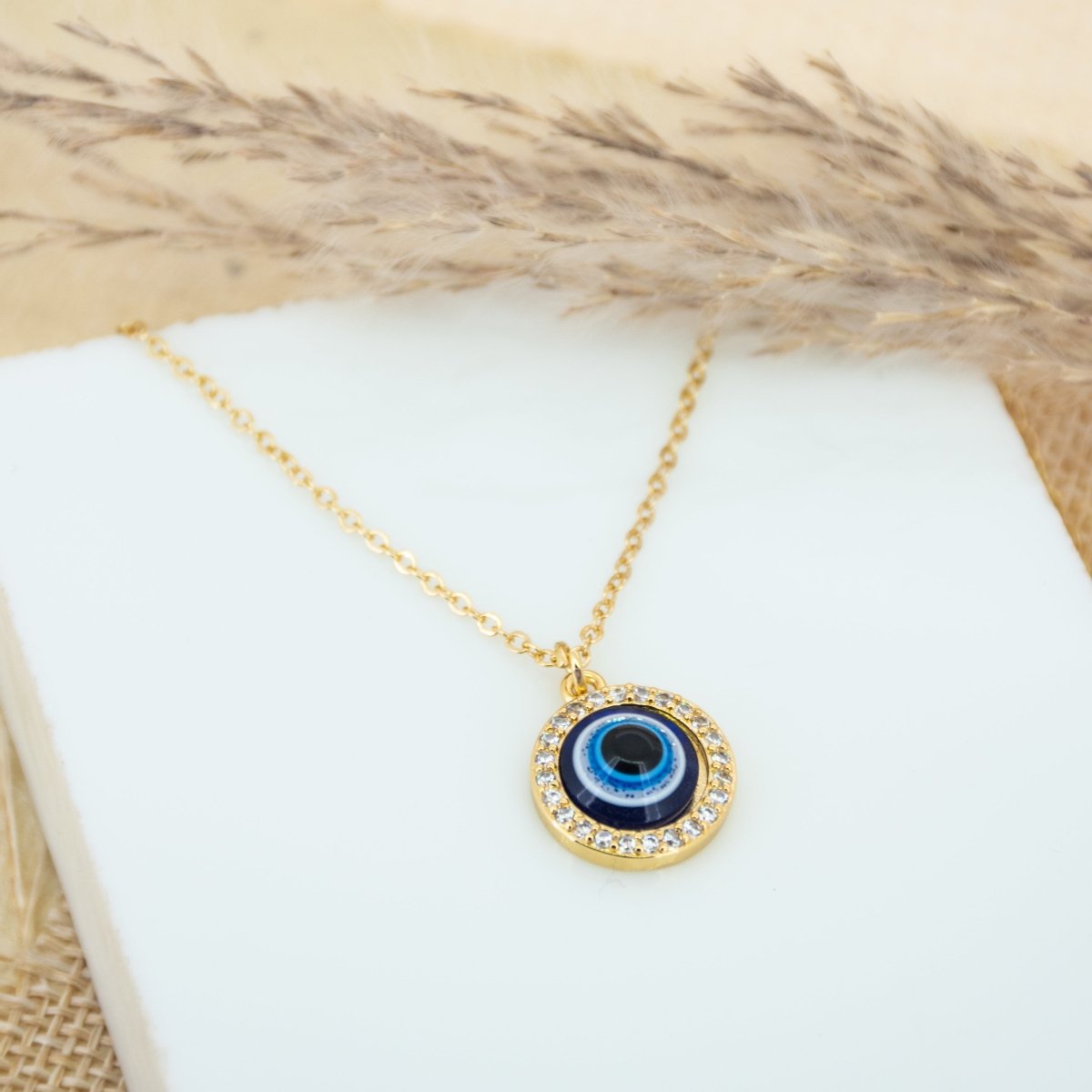 Gleaming Evil Eye Petite Necklace - Upakarnaproduct_type