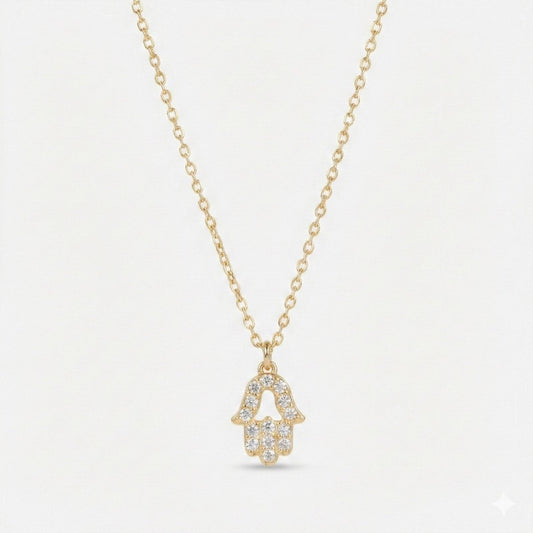 Glistening Hamsa Necklace
