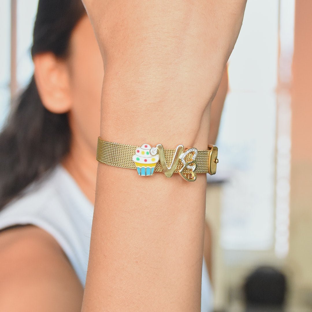 Gold Watch Band Bracelet | Personalised name for everyday wear - Upakarnaproduct_type