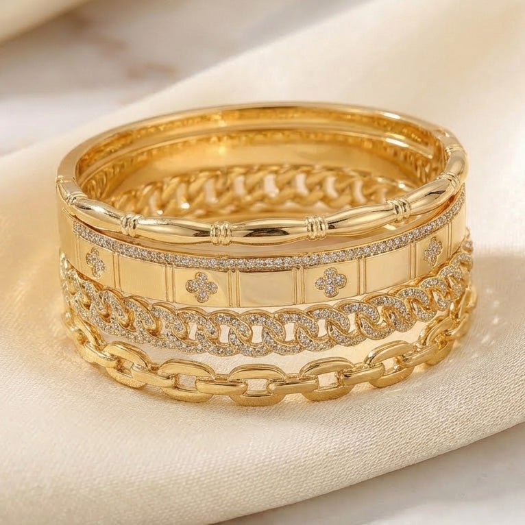 Golden Bling Bangle Stack - Upakarnaproduct_type