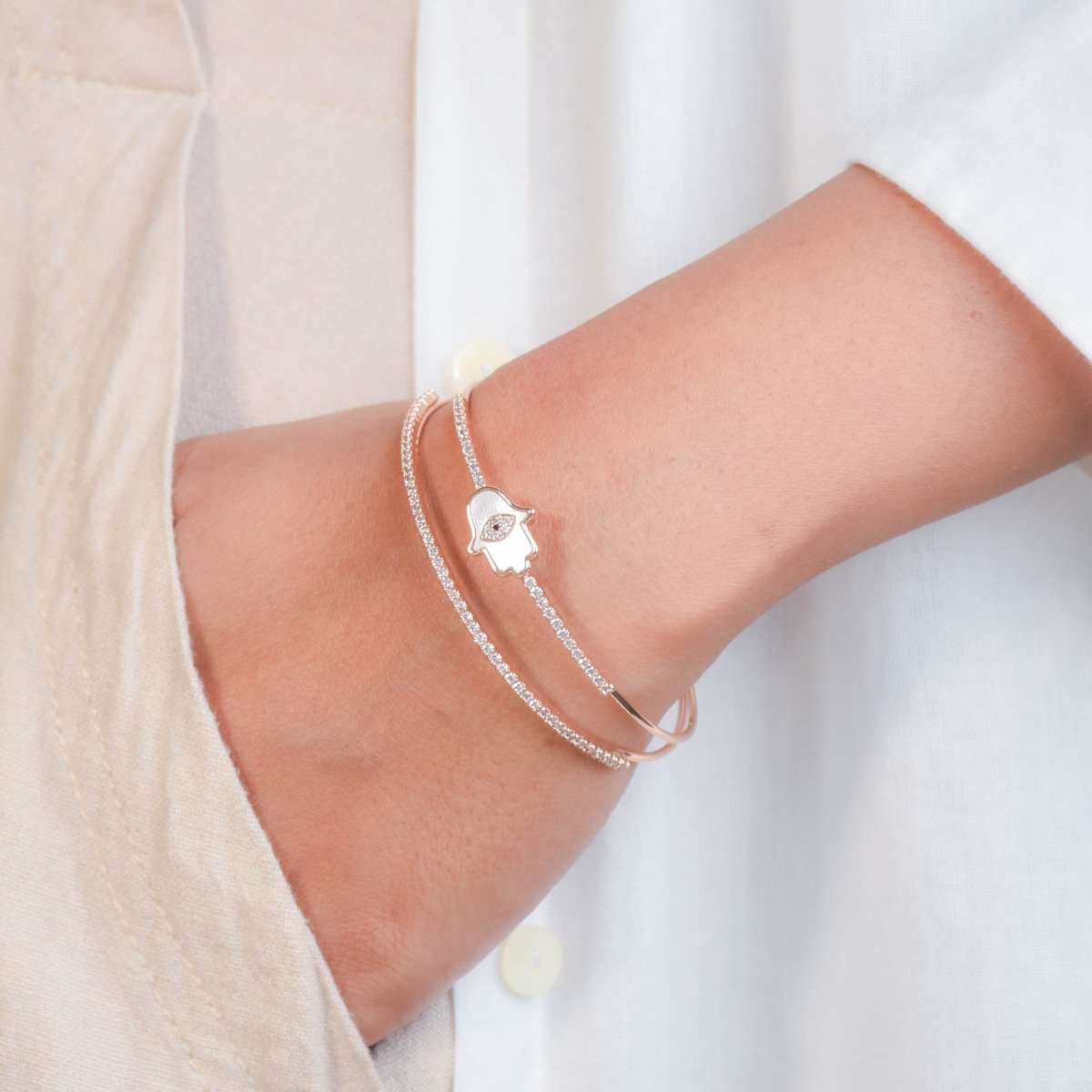 Hamsa Haven Cuff Bangle - Upakarnaproduct_type