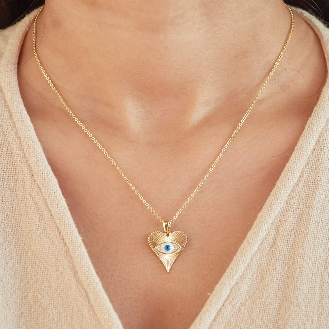 Heart Evil Eye Necklace - Upakarnaproduct_type
