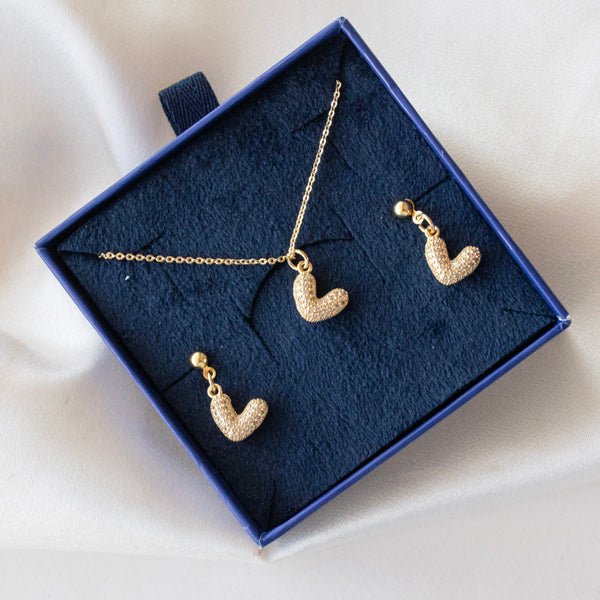 Heart Necklace Set + Gift Box - Upakarnaproduct_type