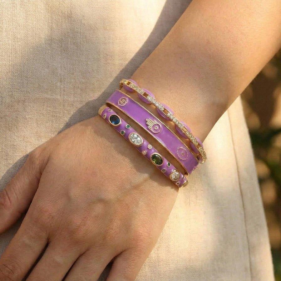 Lavender Sparkle Bangle Stack - Upakarnaproduct_type