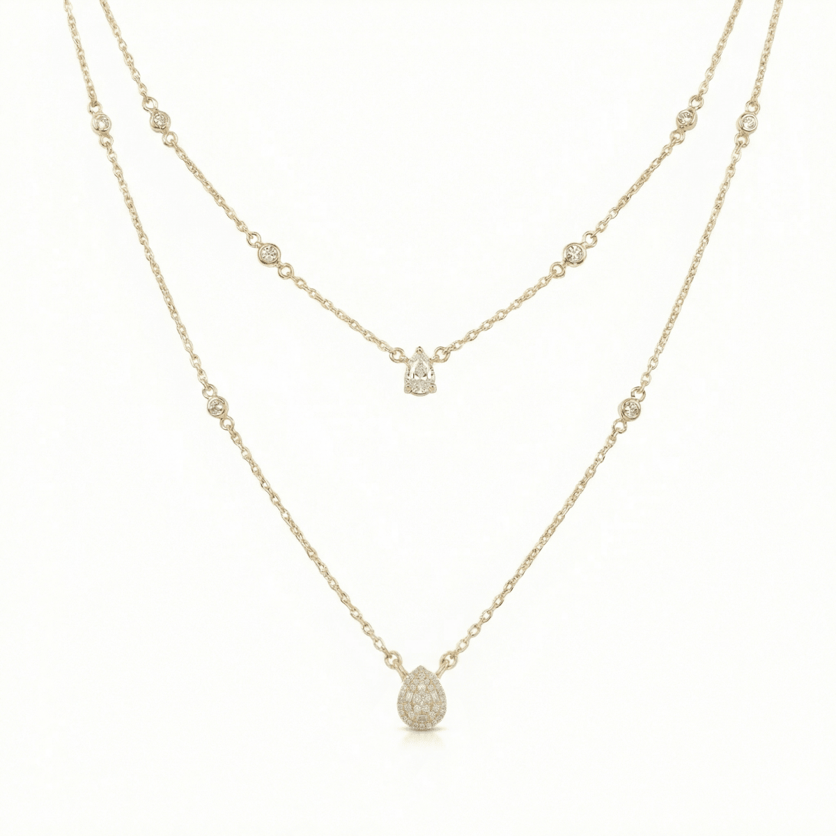 Majestic Teardrop Layered Necklace - Upakarnaproduct_type