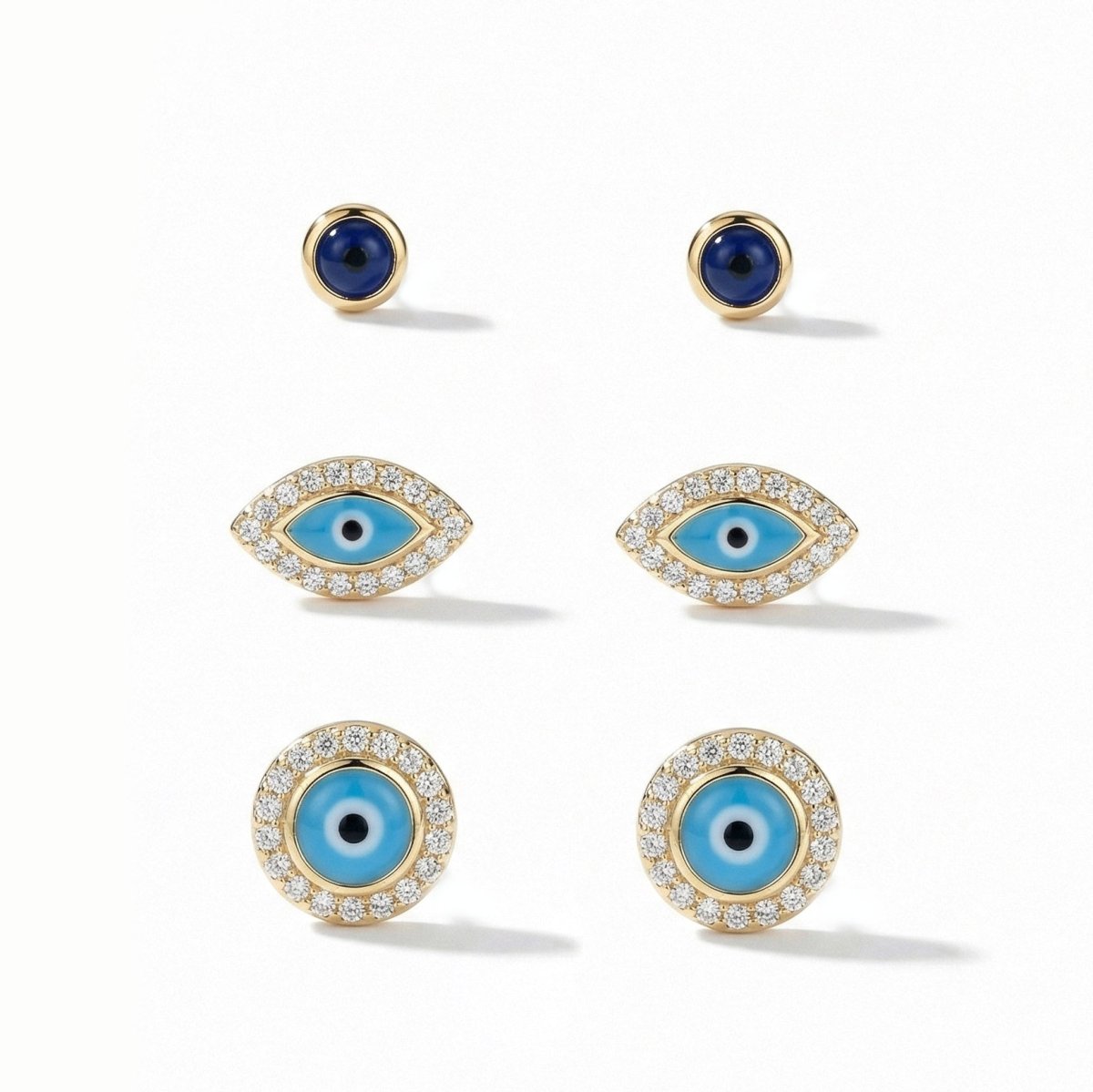 Minimal Evil Eye Earring Stack - Upakarnaproduct_type