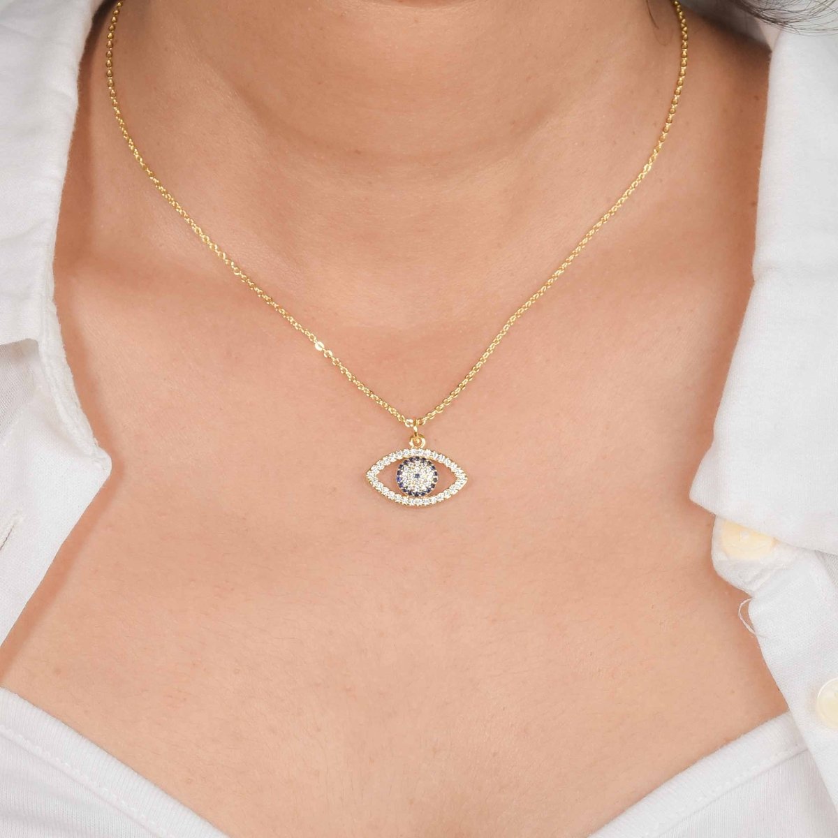 Minimalist Evil Eye Necklace - Upakarnaproduct_type