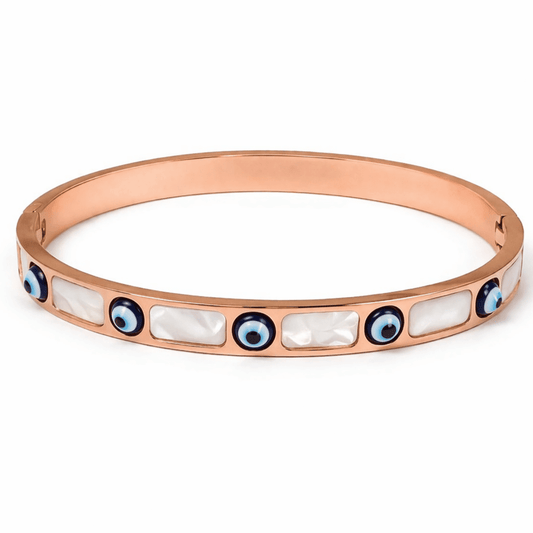 Mother of Pearl Evileye Bangle