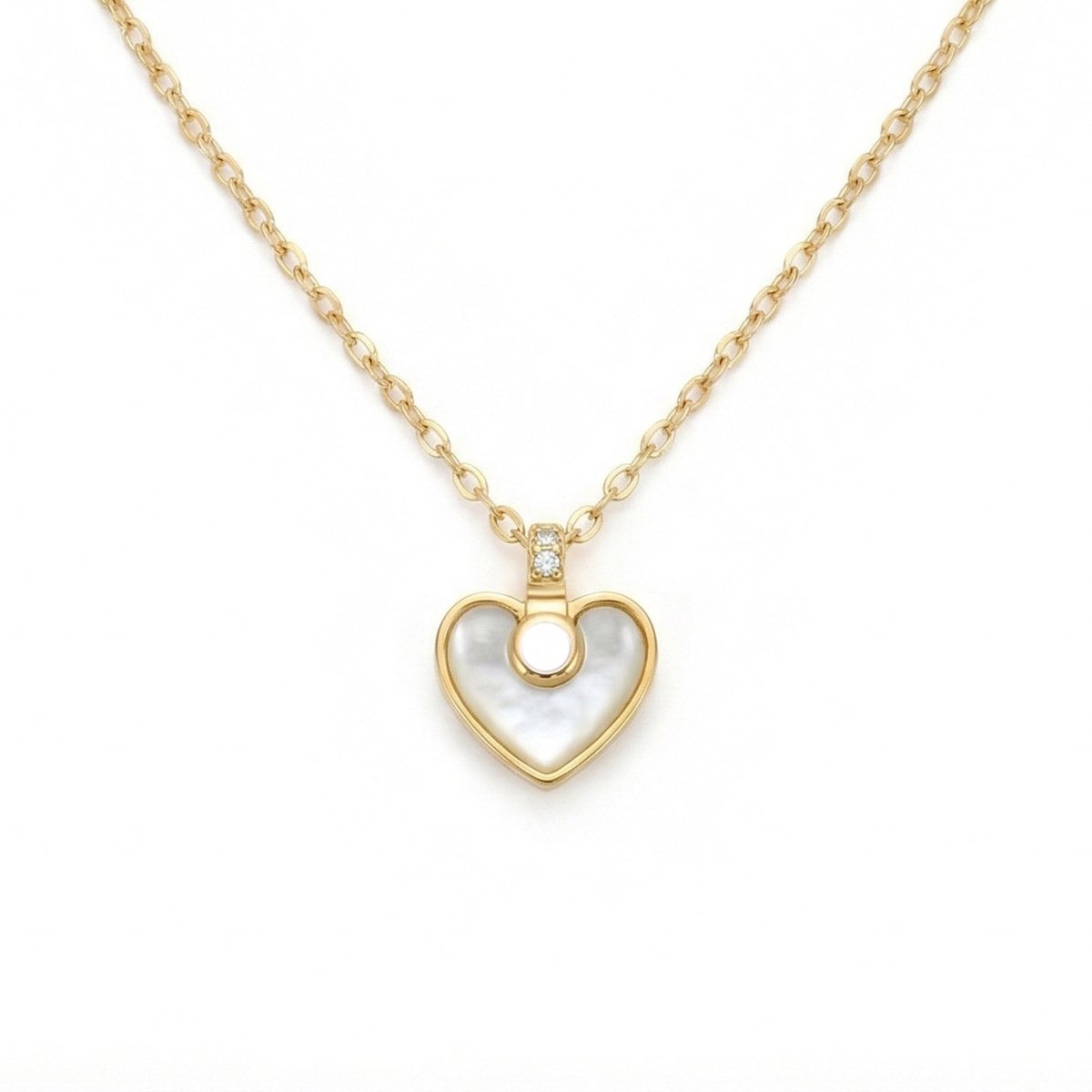 Mother Of Pearl Heart Necklace - Upakarnaproduct_type