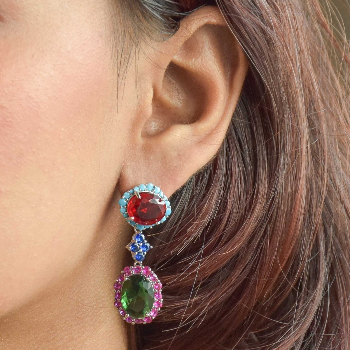 Multi - Gem Necklace Set - Upakarnaproduct_type