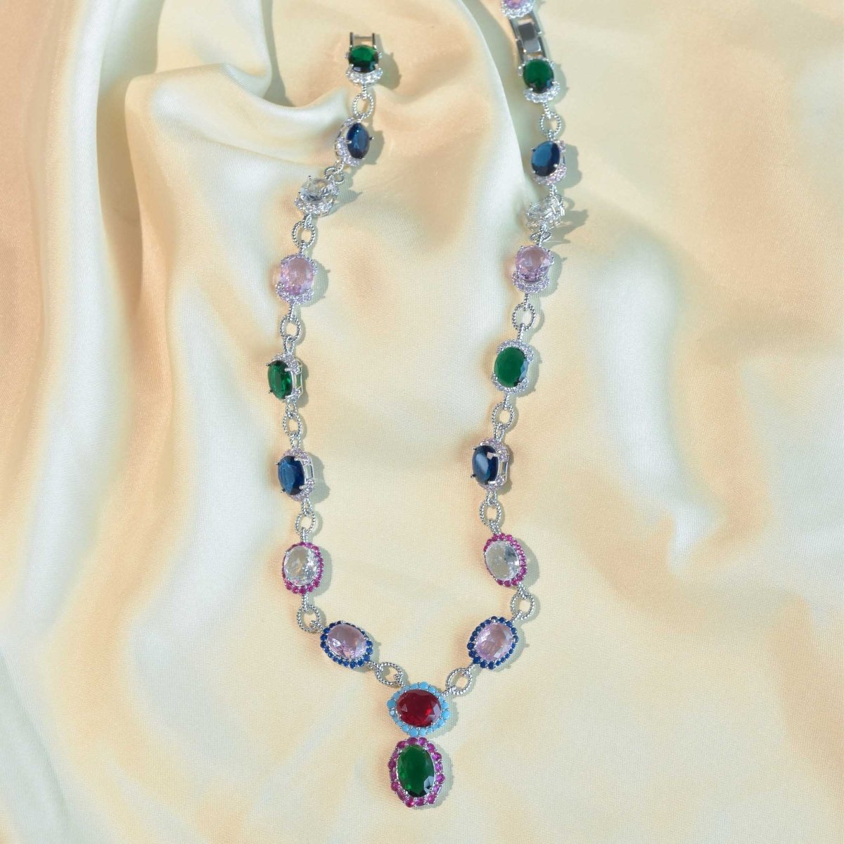 Multi - Gem Necklace Set - Upakarnaproduct_type
