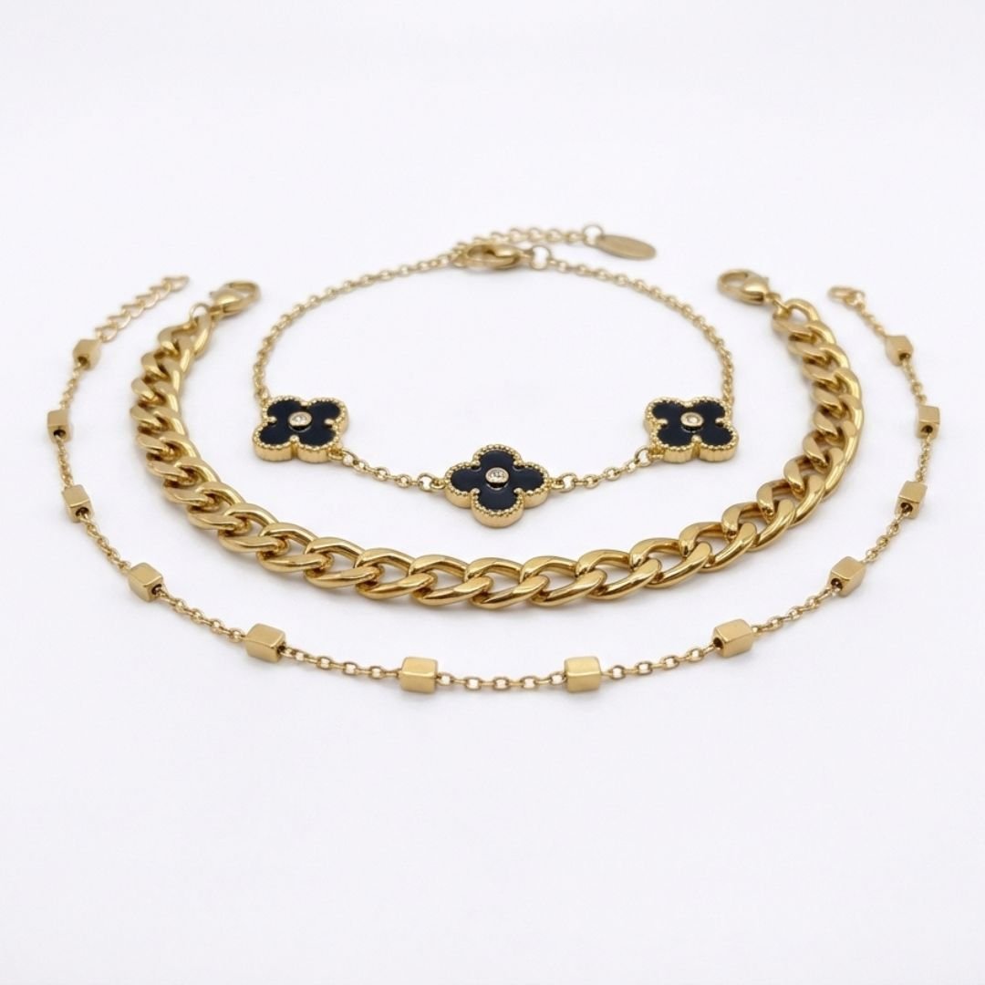 Noir Bloom Bracelet Stack - Upakarnaproduct_type