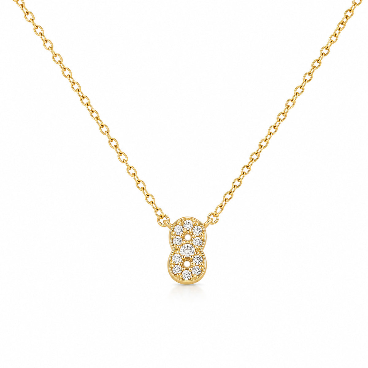 Shimmer Number Necklace | Anti-tarnish
